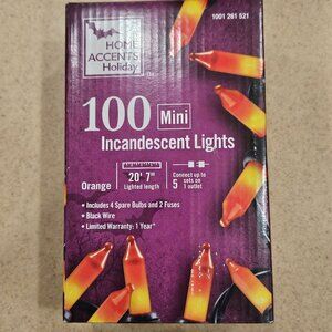 RARE HOME ACCENTS HOLIDAY 100 MINI ORANGE INCANDESCENT HALLOWEEN LIGHTS